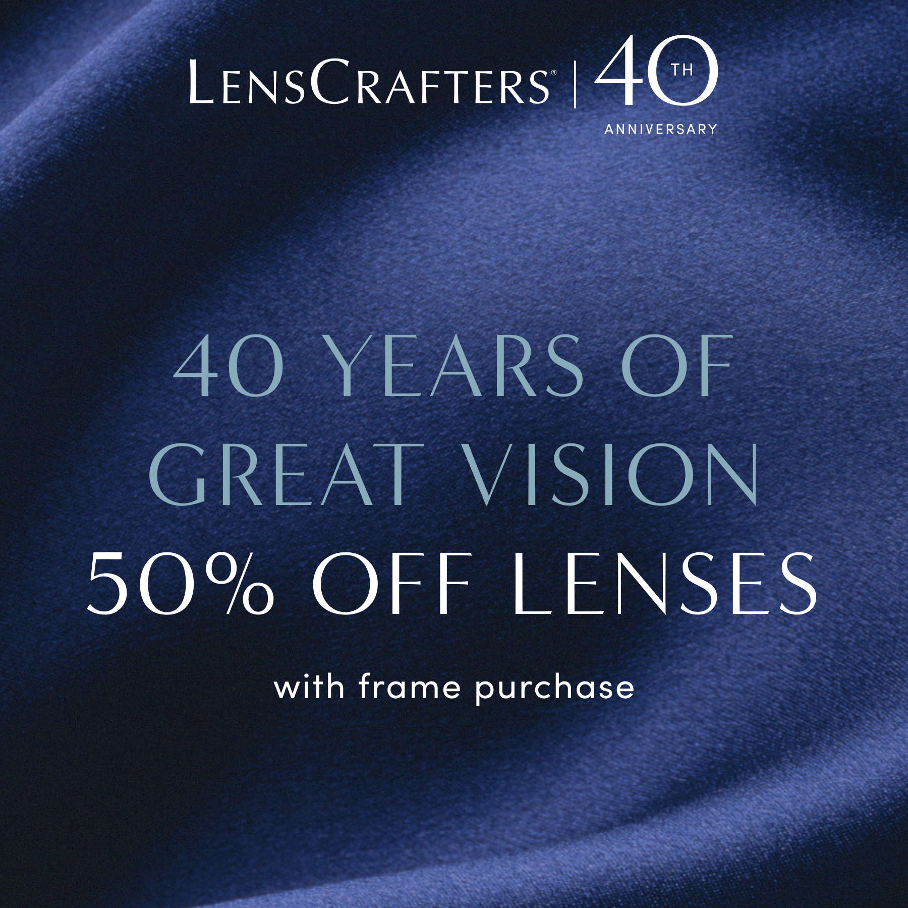 lenscrafters 50% off lenses with frame purchase